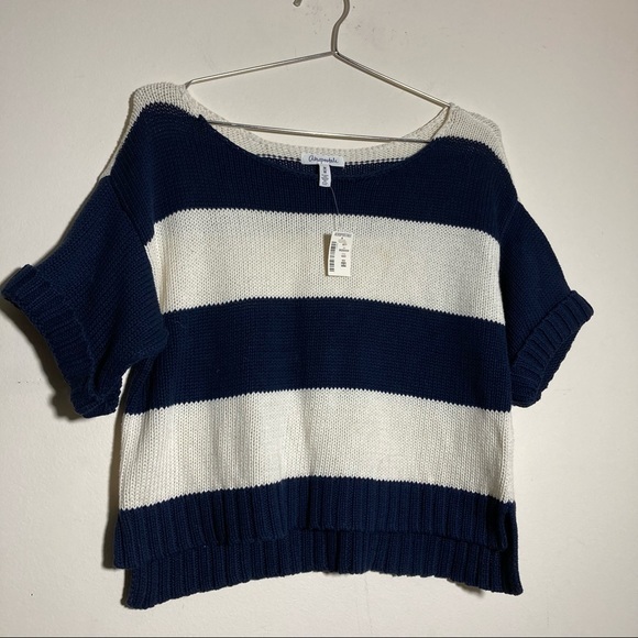 Aeropostale Striped Short Sleeve Open Knit Sweater Sz M 100% Cotton NWT - Picture 8 of 8